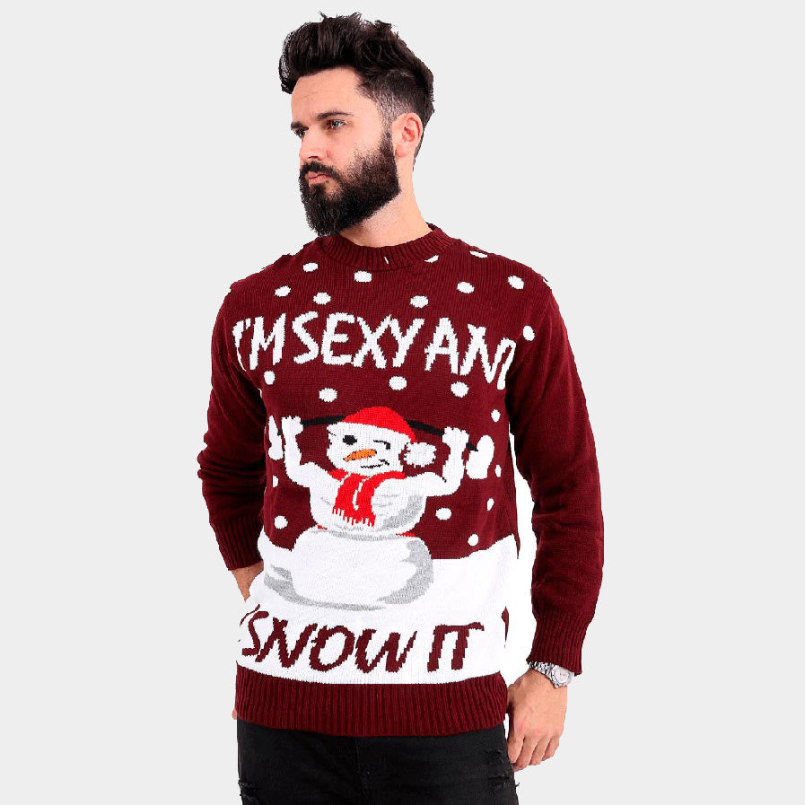 Pull de Noël pour Couple Bonhomme de Neige Sexy