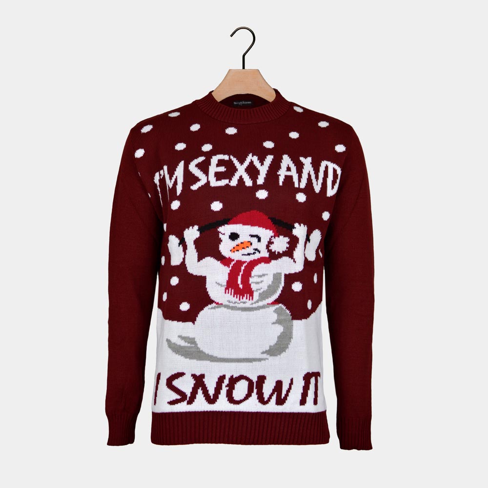 Pull de Noël pour Couple Bonhomme de Neige Sexy