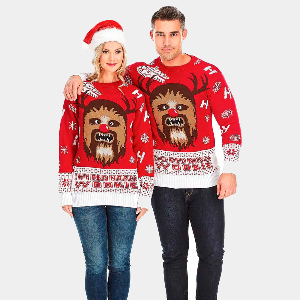 Pull de Noël pour Couple Wookiee