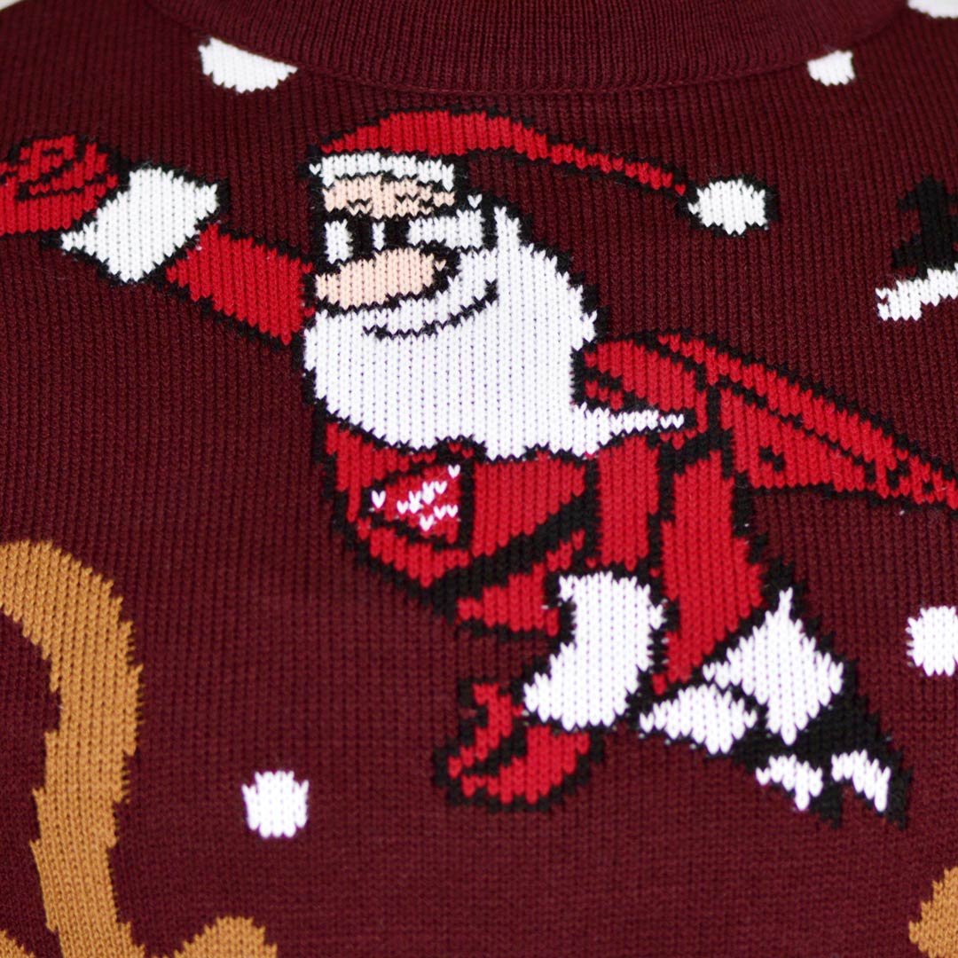 Pull de Noël pour Homme Renne Batman Père Noël Superman