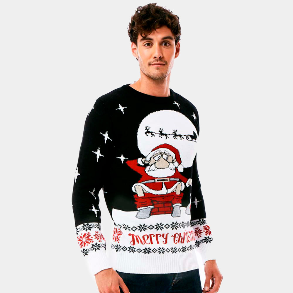 Pull de Noël Père Noël Déchargeant Homme