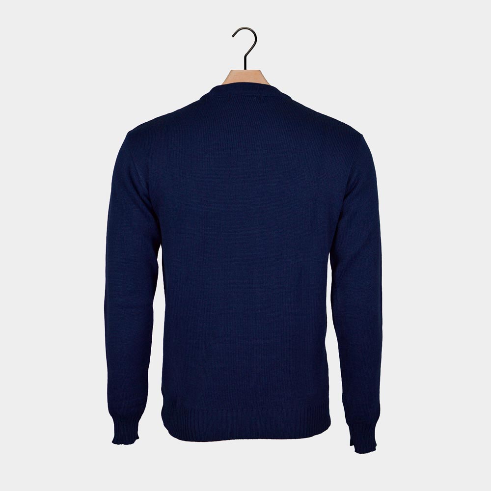 Pull de Noël pour Homme Rennes Rouge et Bleu Marine