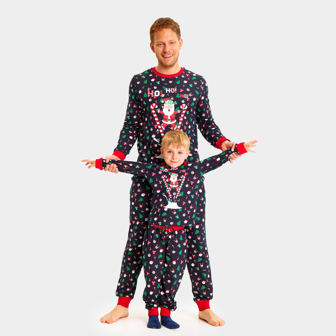 Pyjama de Noël pour Enfants Père Noël Skieur