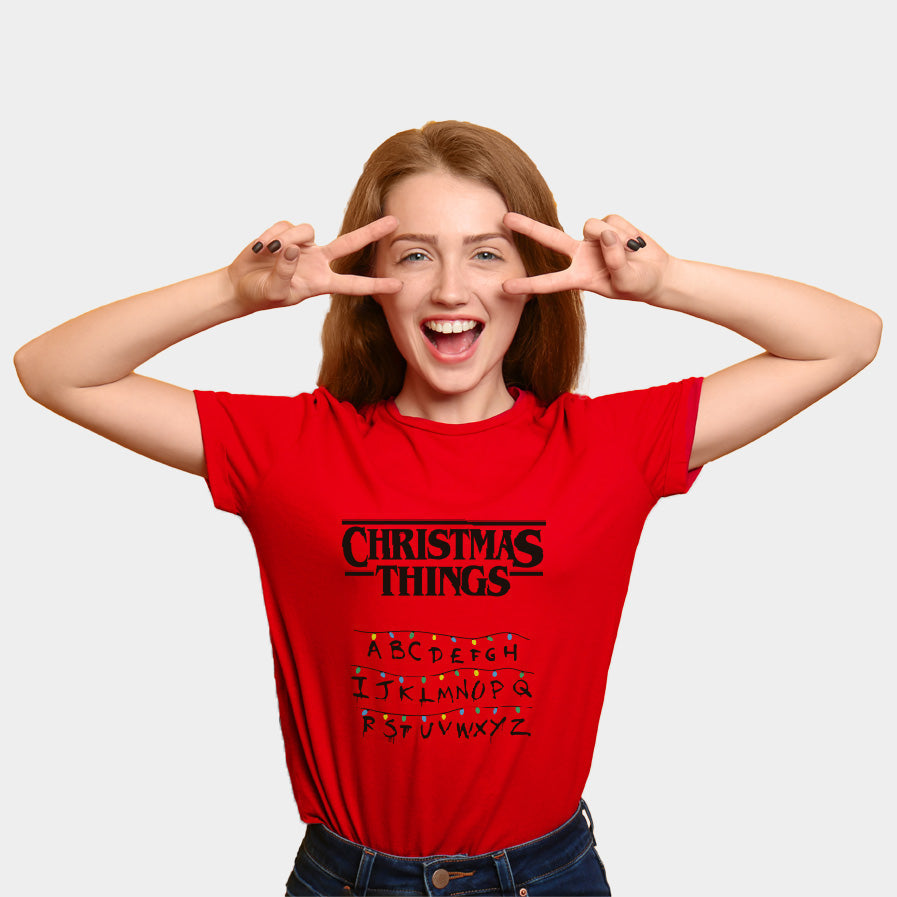 T-Shirt de Noël pour Famille Rouge Christmas Things